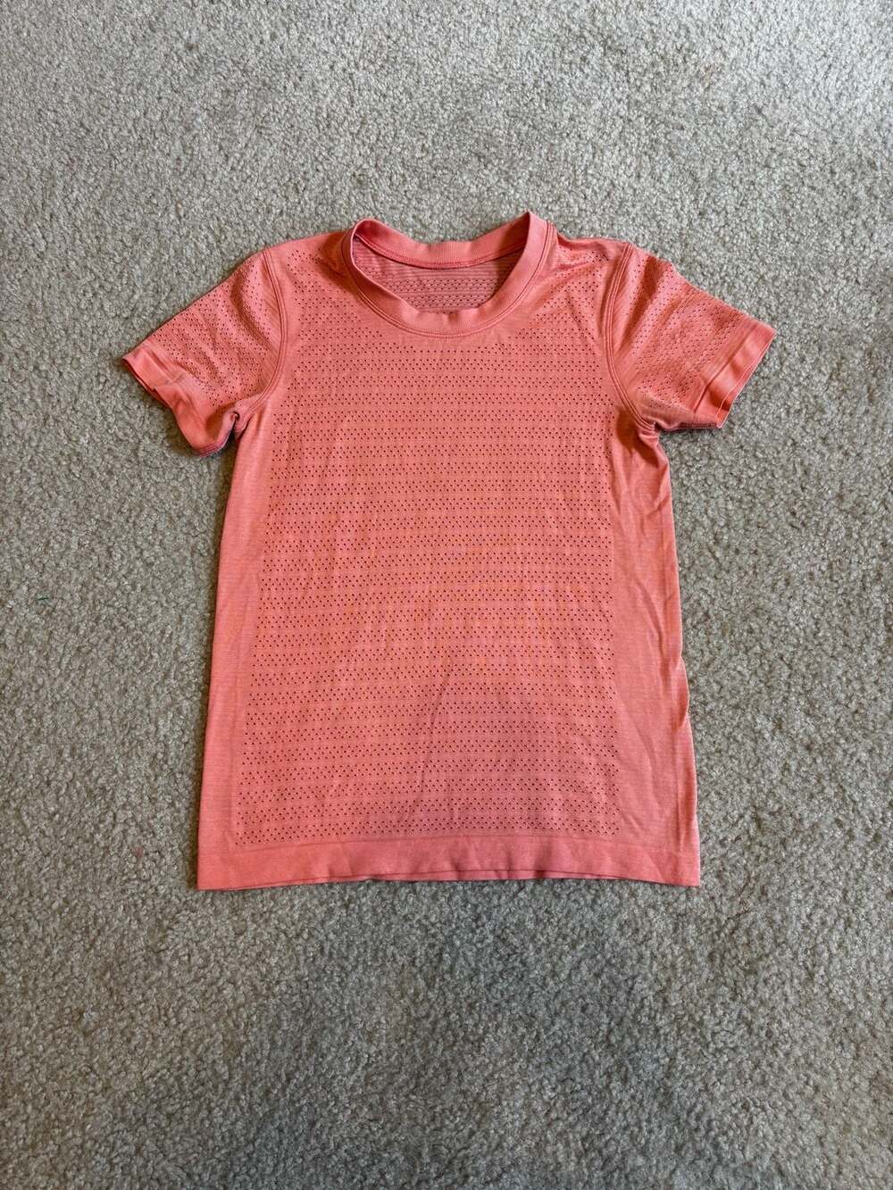 Lululemon Breeze By Short Sleeve Training Shirt in Light Coral